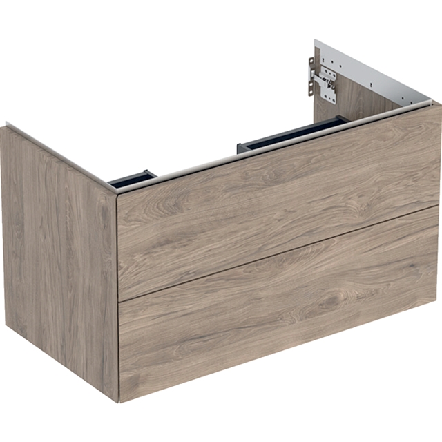 Geberit One 900mm 2 Drawer Washbasin Unit - Hickory