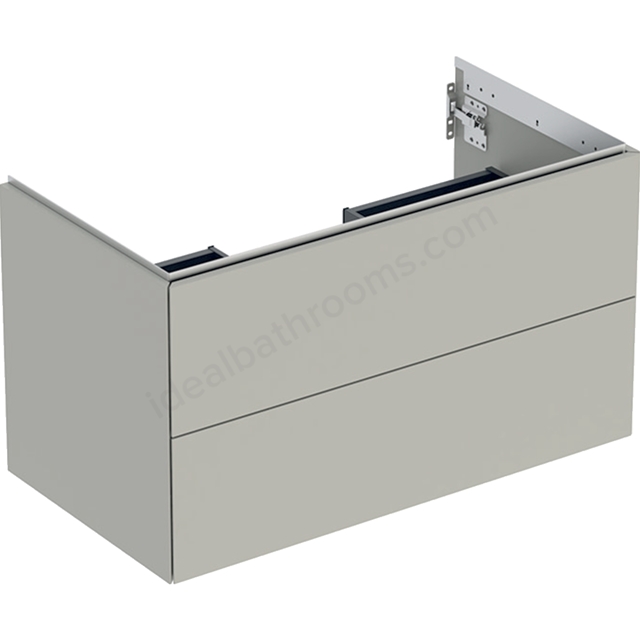 Geberit One 900mm 2 Drawer Washbasin Unit - Matt Greige