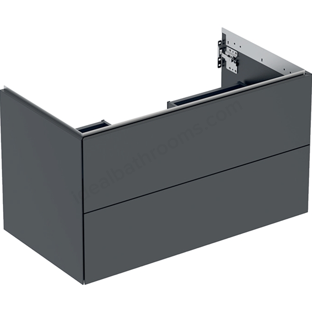 Geberit One 900mm 2 Drawer Washbasin Unit - Matt Black