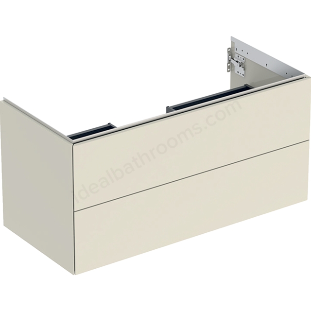 Geberit One 1050mm 2 Drawer Washbasin Unit - Gloss Sand Grey