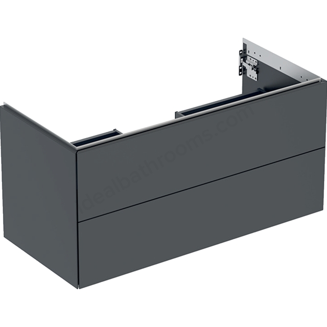 Geberit One 1050mm 2 Drawer Washbasin Unit - Matt Black