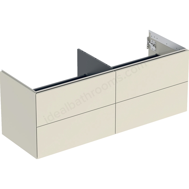 Geberit One 1350mm 4 Drawer Washbasin Unit - Gloss Sand Grey