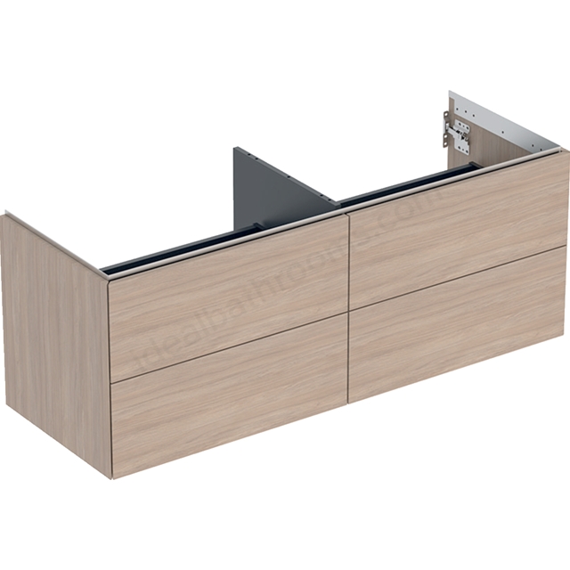 Geberit One 1350mm 4 Drawer Washbasin Unit - Oak