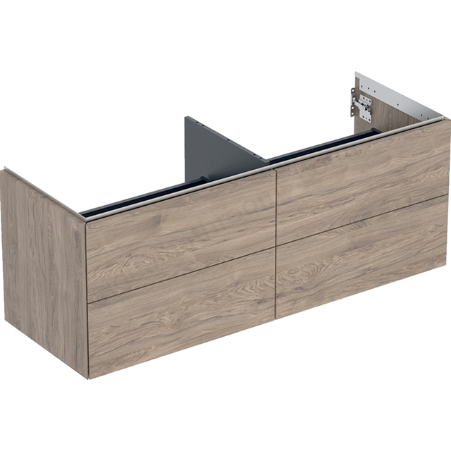 Geberit One 1350mm 4 Drawer Washbasin Unit - Hickory