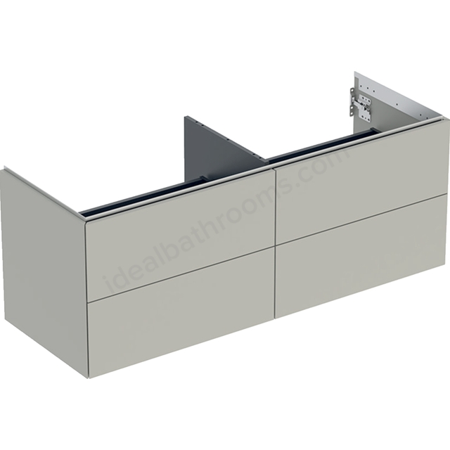 Geberit One 1350mm 4 Drawer Washbasin Unit - Matt Greige