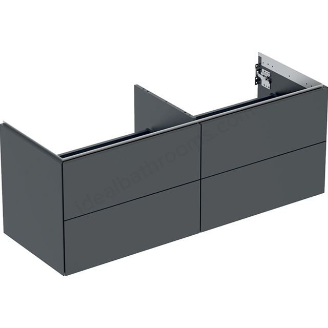 Geberit One 1350mm 4 Drawer Washbasin Unit - Matt Black