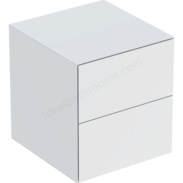 Geberit One 450mm 2 Drawer Low Cabinet - Matt White