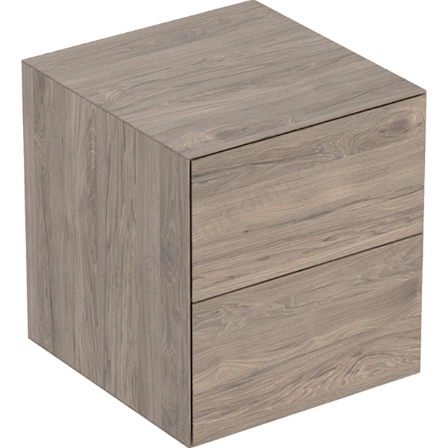 Geberit One 450mm 2 Drawer Low Cabinet - Hickory