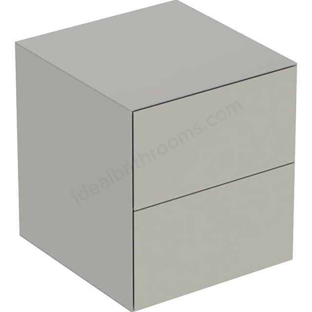 Geberit One 450mm 2 Drawer Low Cabinet - Matt Greige