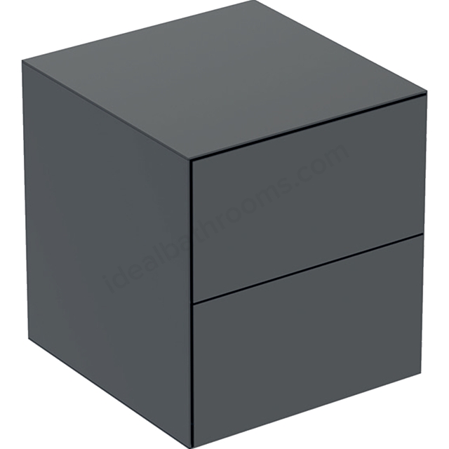 Geberit One 450mm 2 Drawer Low Cabinet - Matt Black