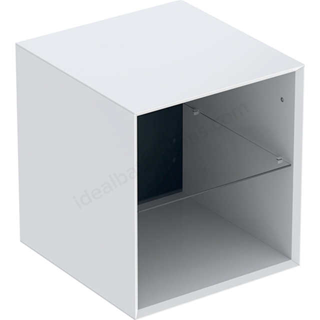 Geberit One 450mm Open Fronted Low Cabinet - Gloss White
