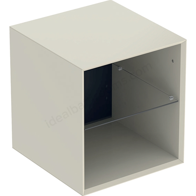 Geberit One 450mm Open Fronted Low Cabinet - Gloss Sand Grey