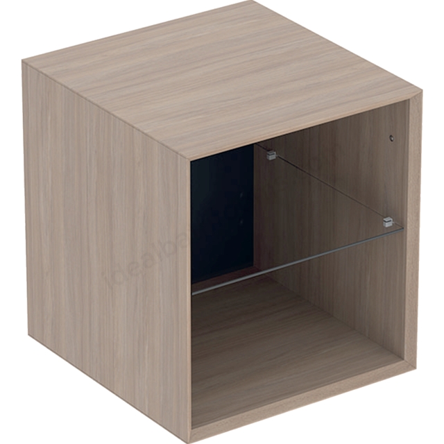 Geberit One 450mm Open Fronted Low Cabinet - Oak