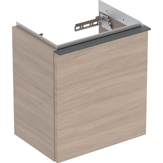 Geberit iCon Handrinse Basin Cabinet RH 1 Door 380mm Oak Wood-Texture Body/Lava Matt Handle