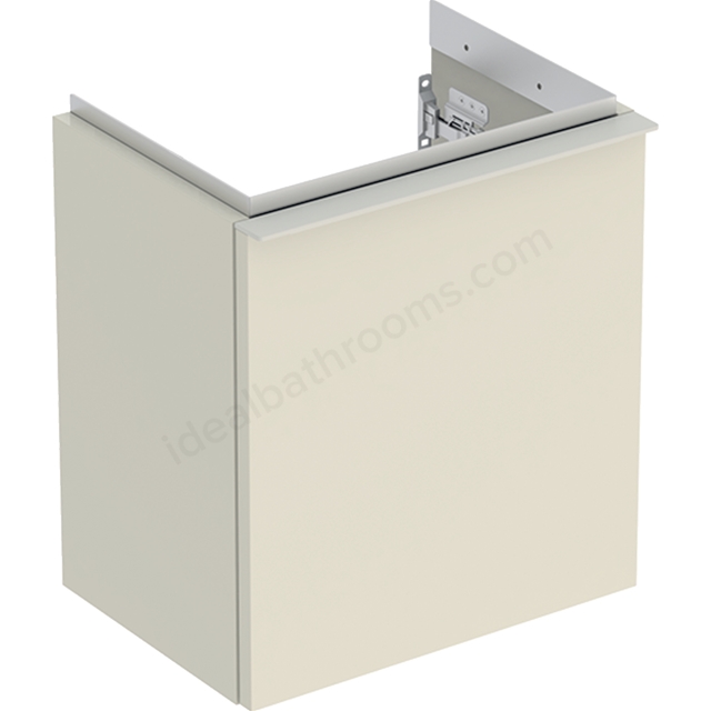 Geberit iCon Handrinse Basin Cabinet RH 1 Door 380mm Sand-Grey Gloss Body/Sand-Grey Matt Handle