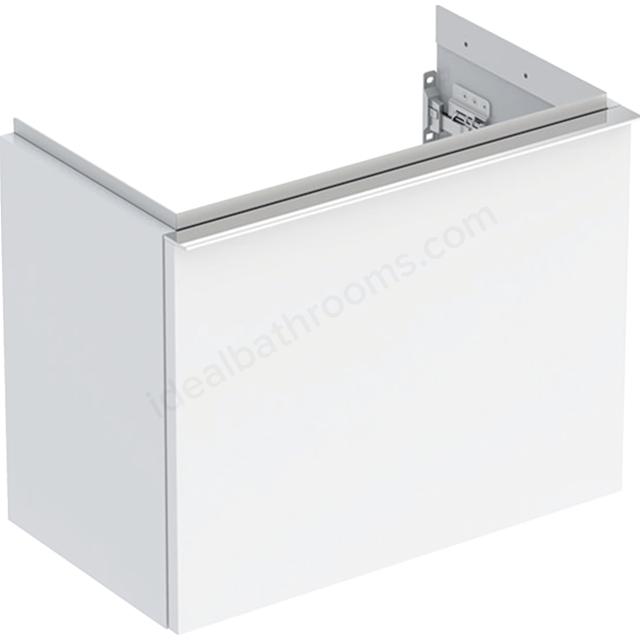 Geberit iCon Handrinse Basin Cabinet 1 Drawer 530mm  White Gloss Body/Gloss Chrome Handle