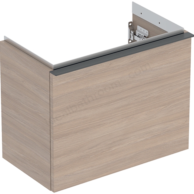 Geberit iCon Handrinse Basin Cabinet 1 Drawer 530mm  Oak Wood-Texture Body/Lava Matt Handle