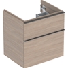 Geberit iCon Washbasin Cabinet 2 Drawer 600mm  Oak Wood-Texture Body/Lava Matt Handle
