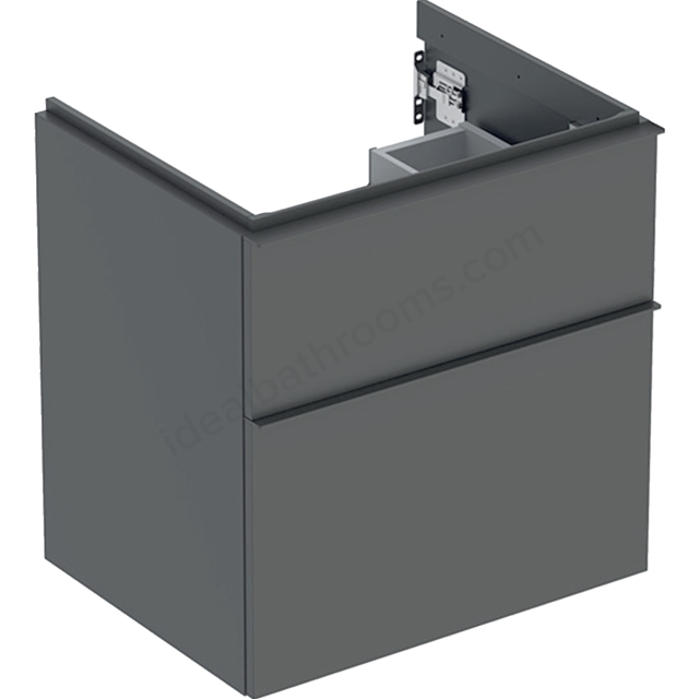 Geberit iCon Washbasin Cabinet 2 Drawer 600mm  Lava Matt Body/Lava Matt Handle