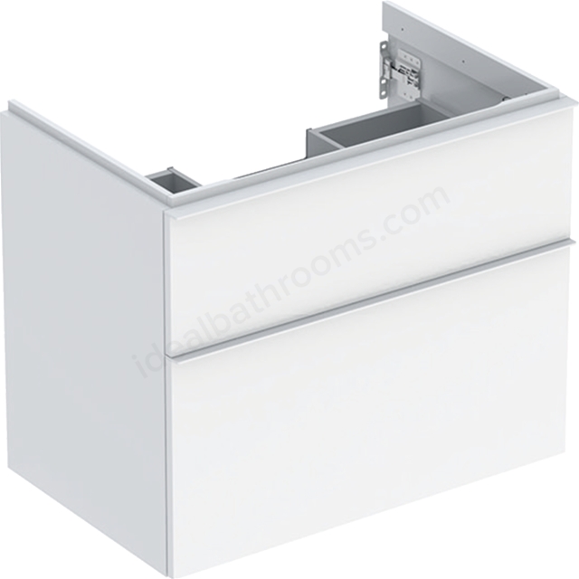 Geberit iCon Washbasin Cabinet 2 Drawer 750mm  White Gloss Body/White Matt Handle