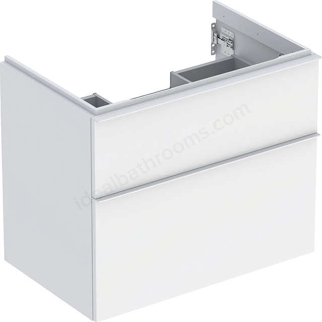 Geberit iCon Washbasin Cabinet 2 Drawer 750mm  White Matt Body/White Matt Handle