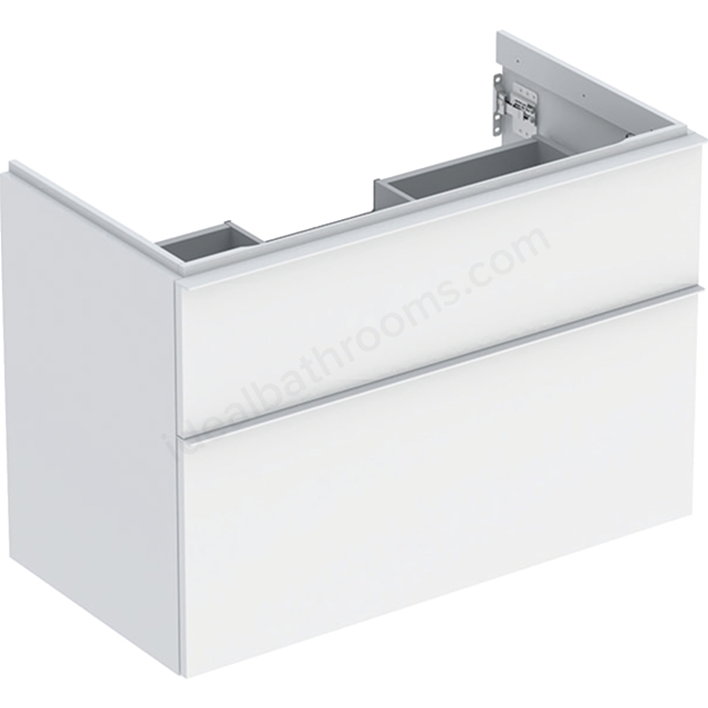 Geberit iCon Washbasin Cabinet 2 Drawer 900mm  White Matt Body/White Matt Handle