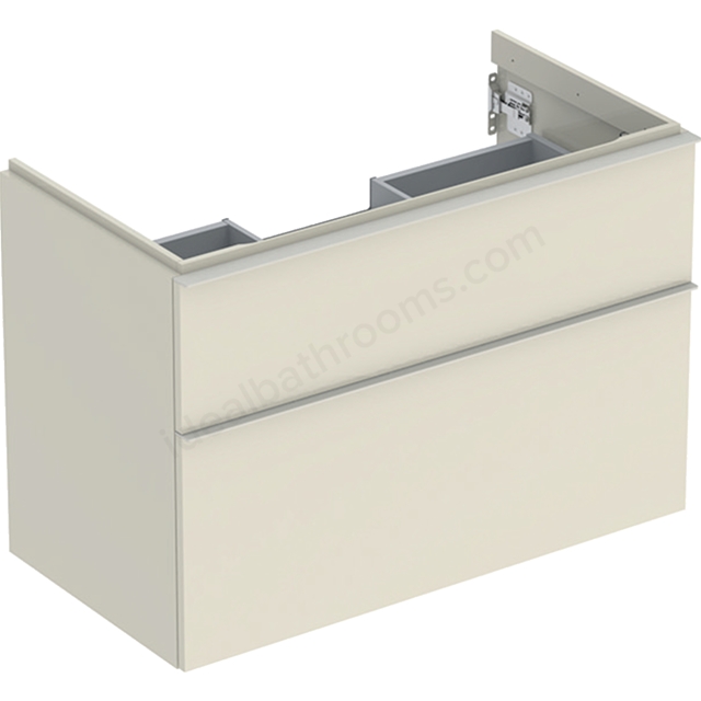 Geberit iCon Washbasin Cabinet 2 Drawer 900mm  Sand-Grey Gloss Body/Sand-Grey Matt Handle