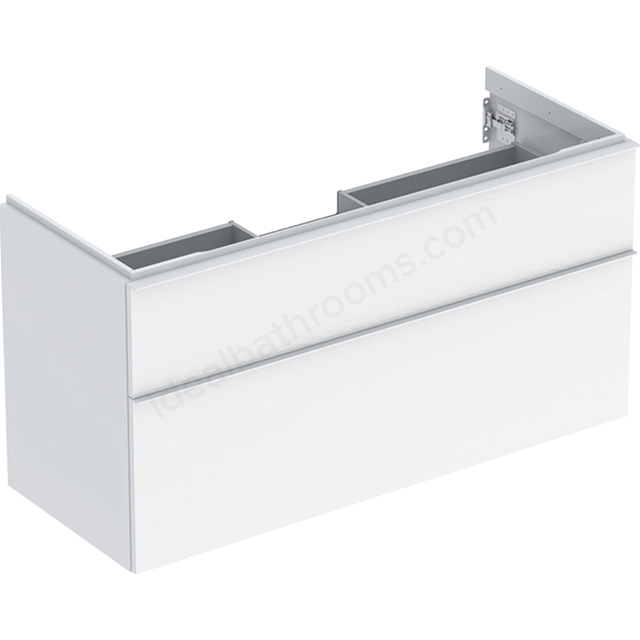 Geberit iCon Washbasin Cabinet 2 Drawer 1200mm  White Gloss Body/White Matt Handle