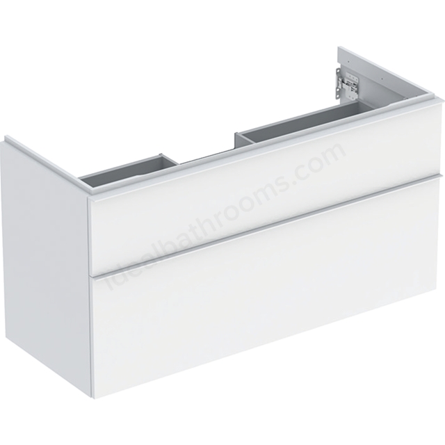 Geberit iCon Washbasin Cabinet 2 Drawer 1200mm  White Matt Body/White Matt Handle