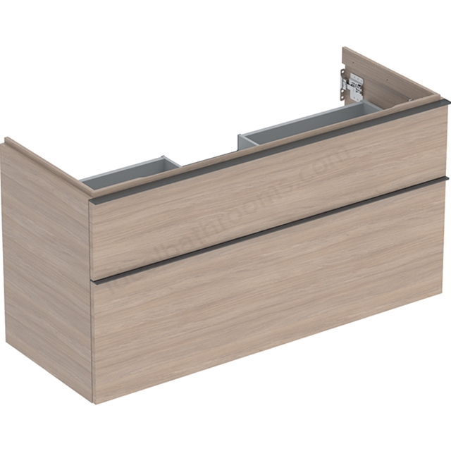 Geberit iCon Washbasin Cabinet 2 Drawer 1200mm  Oak Wood-Texture Body/Lava Matt Handle
