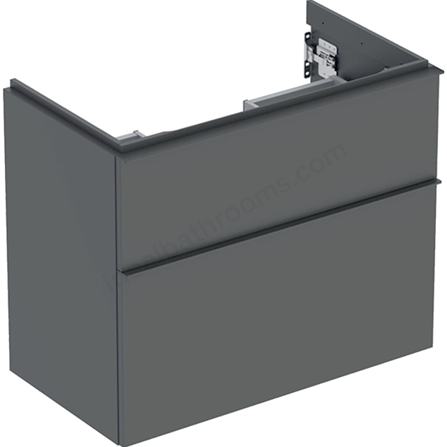 Geberit iCon Washbasin Cabinet 2 Drawer 750mm Short Projection Lava Matt Body/Lava Matt Handle