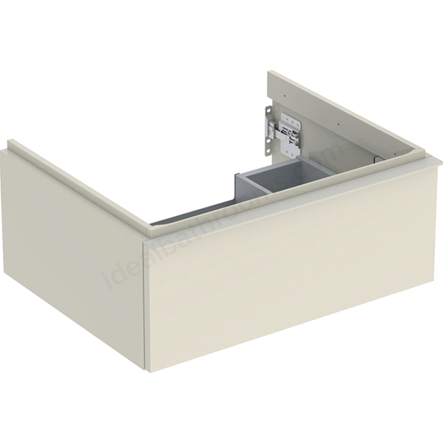 Geberit iCon Washbasin Cabinet 1 Drawer 600mm  Sand-Grey Gloss Body/Sand-Grey Matt Handle