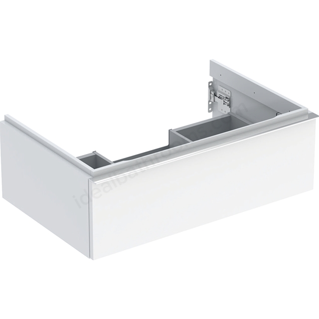 Geberit iCon Washbasin Cabinet 1 Drawer 750mm  White Gloss Body/Gloss Chrome Handle