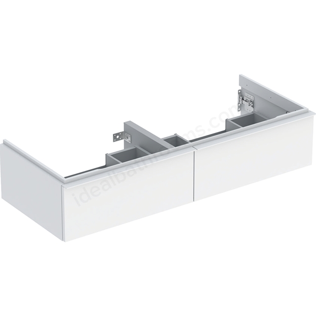 Geberit iCon  Double washbasin Cabinet 2 Drawer 1200mm  White Matt Body/White Matt Handle