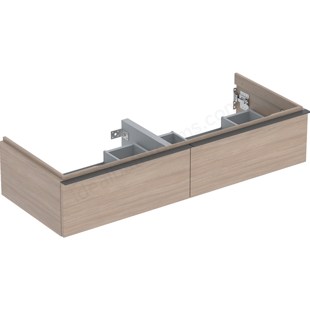 Geberit iCon  Double washbasin Cabinet 2 Drawer 1200mm  Oak Wood-Texture Body/Lava Matt Handle