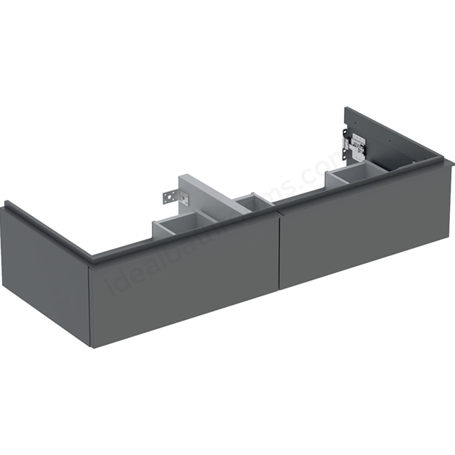 Geberit iCon  Double washbasin Cabinet 2 Drawer 1200mm  Lava Matt Body/Lava Matt Handle