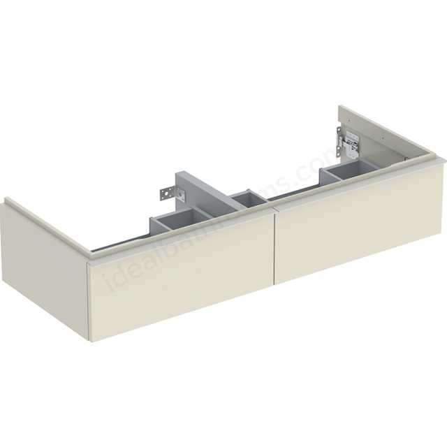 Geberit iCon  Double washbasin Cabinet 2 Drawer 1200mm  Sand-Grey Gloss Body/Sand-Grey Matt Handle