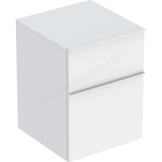Geberit iCon 2 Drawer Low Cabinet 450mm   White Matt Body/White Matt Handle