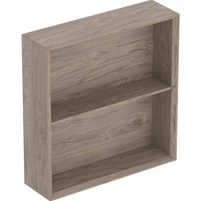 Geberit iCon Square Shelf Unit 450mm   Hickory/Wood Texture