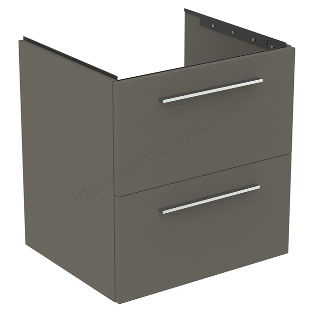 Ideal Standard i.Life B 600mm 2 Drawer Vanity Unit - Matt Quartz Grey