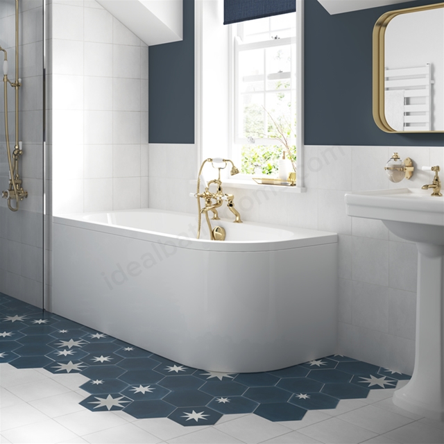 BC Designs Amerina 1700mm Solidblue Left Hand Bath Panel - White