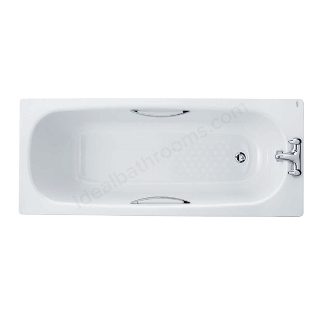 Twyford Celtic Single Ended White Plain Steel Bath With Legs And