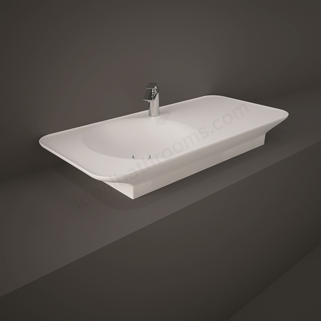 RAK Ceramics Valet Right Ledge 1120mm x 505mm 1 Tap Hole Wall Hung & Countertop Basin - Matt White
