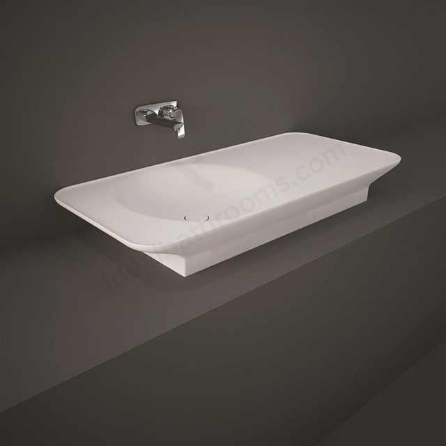 RAK Ceramics Valet Right Ledge 1120mm x 505mm 0 Tap Hole Wall Hung & Countertop Basin - Matt White