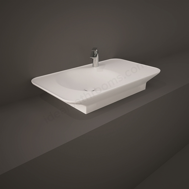 RAK Ceramics Valet Right Ledge 920mm x 505mm 1 Tap Hole Wall Hung & Countertop Basin - Matt White