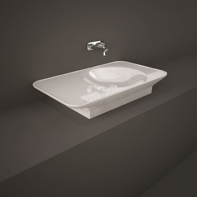 RAK Ceramics Valet Right Ledge 920mm x 505mm 0 Tap Hole Wall Hung & Countertop Basin - Gloss White