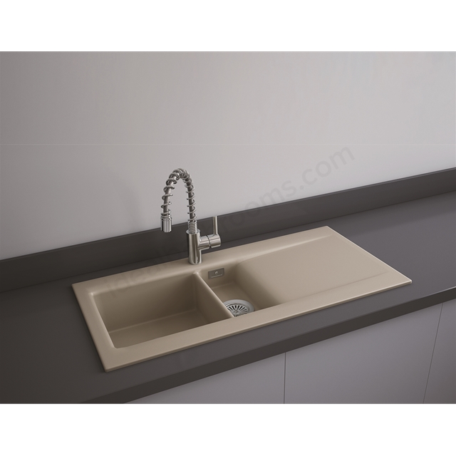 RAK Ceramics Dream 1 1010mm x 510mm Slim 1.5 Bowl 0 Tap Hole Kitchen Sink - Matt Cappucciono