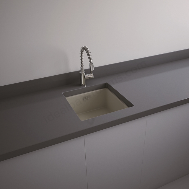 RAK Ceramics Silvia 450mm x 475mm 0 Tap Hole Drop in Kitchen Sink - Matt Greige