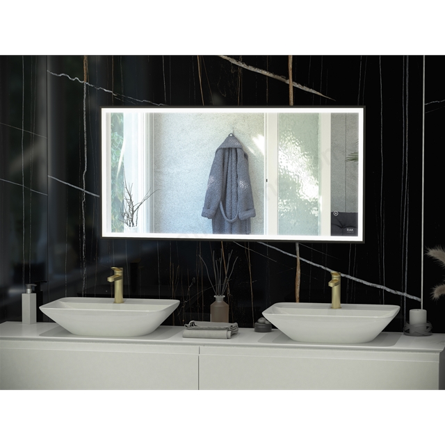 RAK Ceramics Art Square 600mm x 1200mm Matt Black LED Mirror