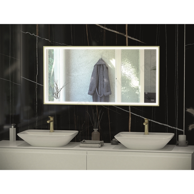 RAK Ceramics Art Square 600mm x 1200mm Chrome LED Mirror